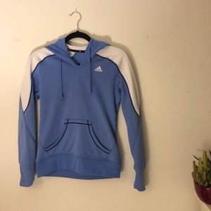 Blue & White Adidas “Climawarm” Hoodie: Like-New!
